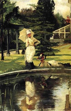 In an English Garden James Jacques Joseph Tissot Oil Paintings